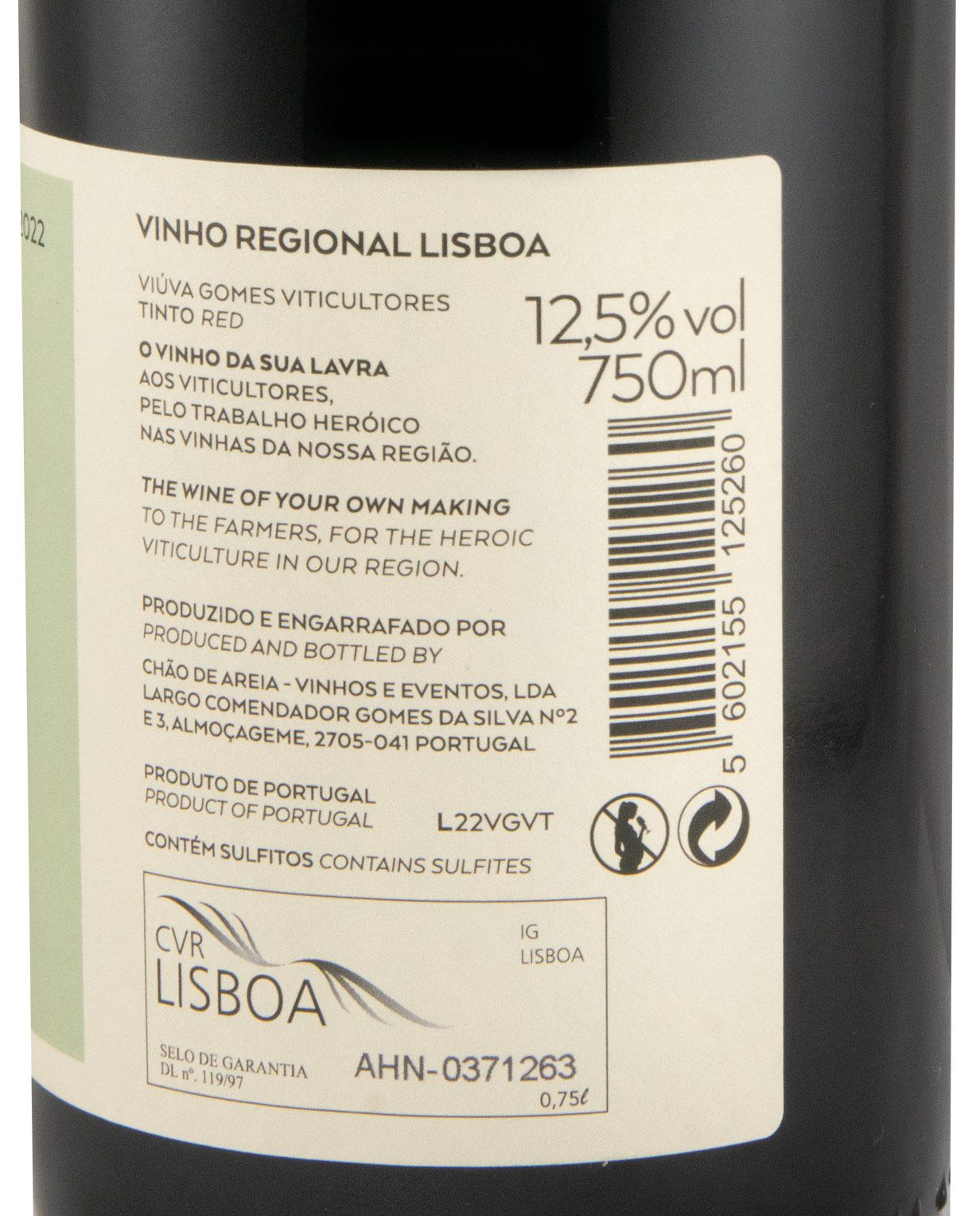 2022 Viúva Gomes Viticultores red (damaged label)