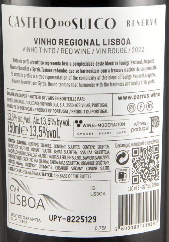 2022 Castelo do Sulco Seleção dos Enólogos Reserva tinto