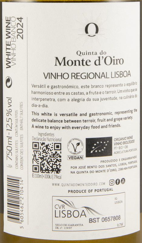 2024 Quinta do Monte d'Oiro biológico branco