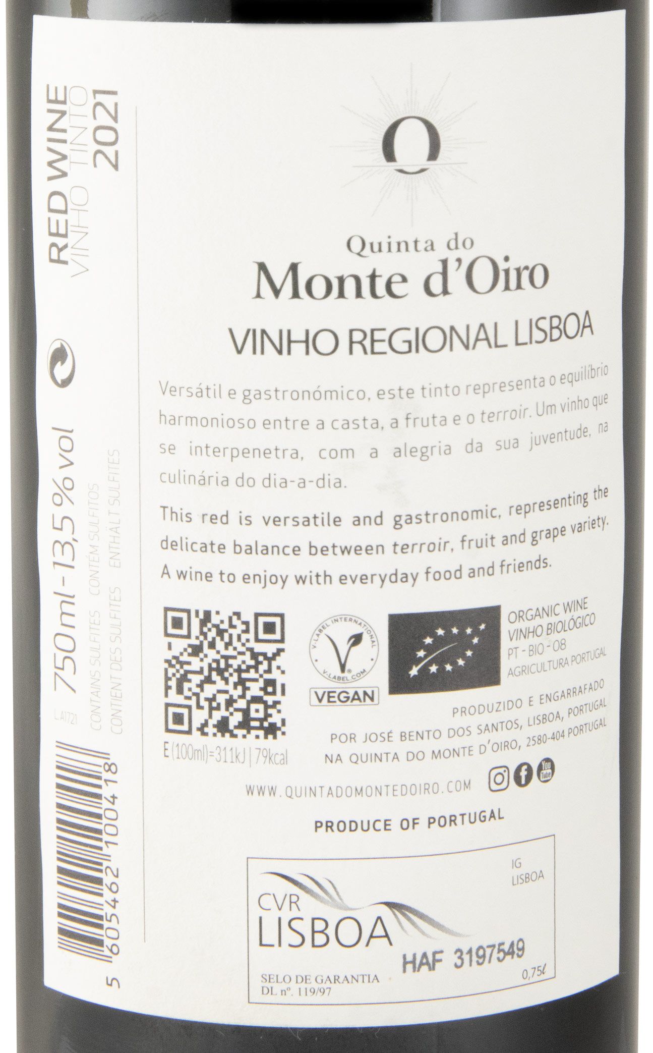 2021 Quinta do Monte d'Oiro organic red
