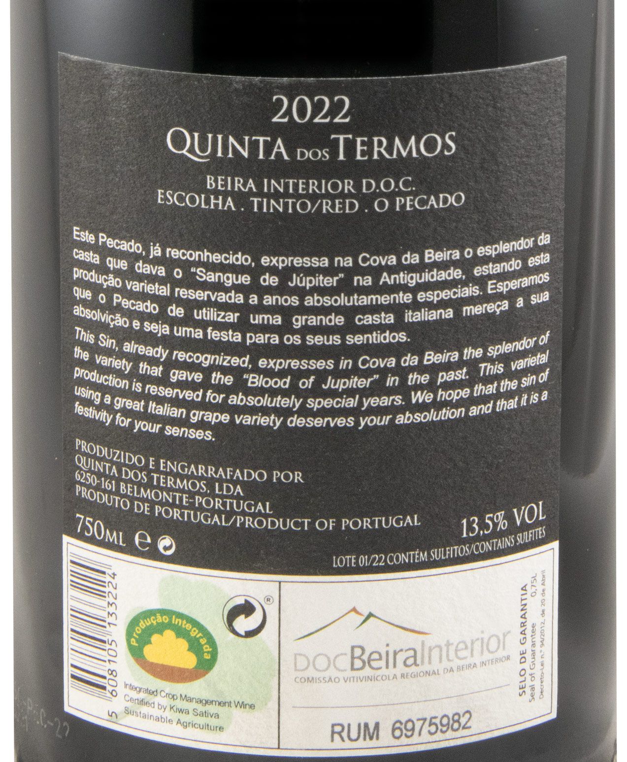 2022 Quinta dos Termos O Pecado red