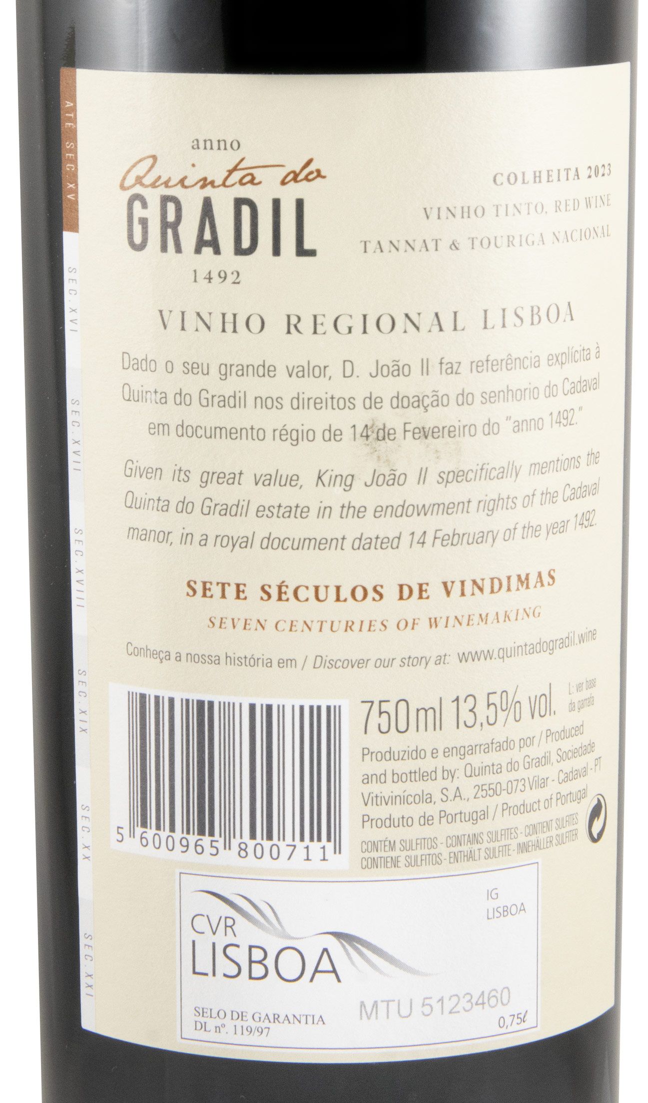 2023 Quinta do Gradil 1492 Tannat & Touriga Nacional tinto