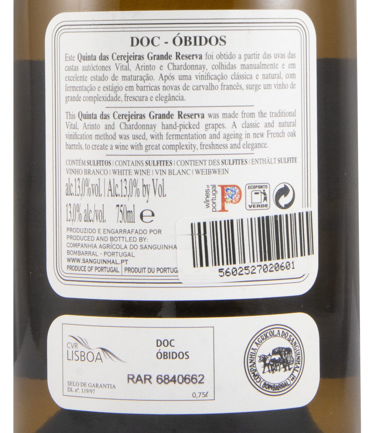 2023 Quinta das Cerejeiras Grande Reserva branco