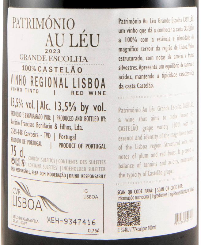 2023 Património Au Léu Castelão Grande Escolha tinto