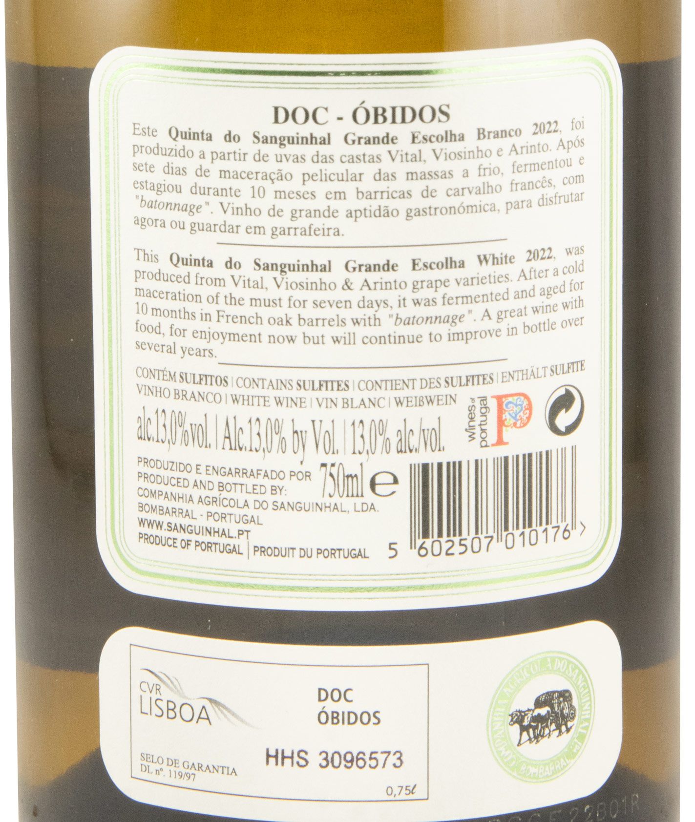 2022 Quinta do Sanguinhal Grande Escolha branco