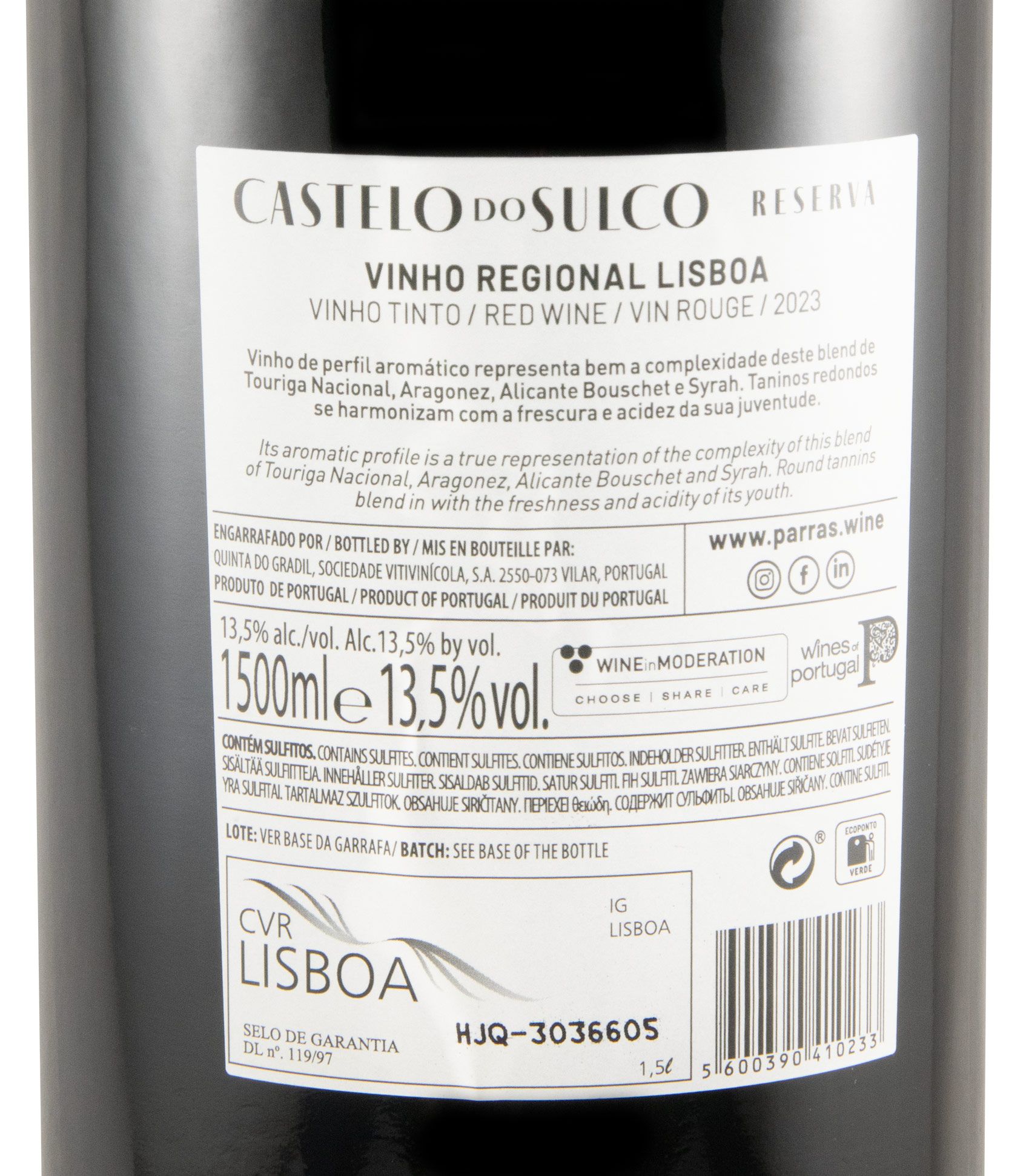 2023 Castelo do Sulco Reserva tinto 1,5L