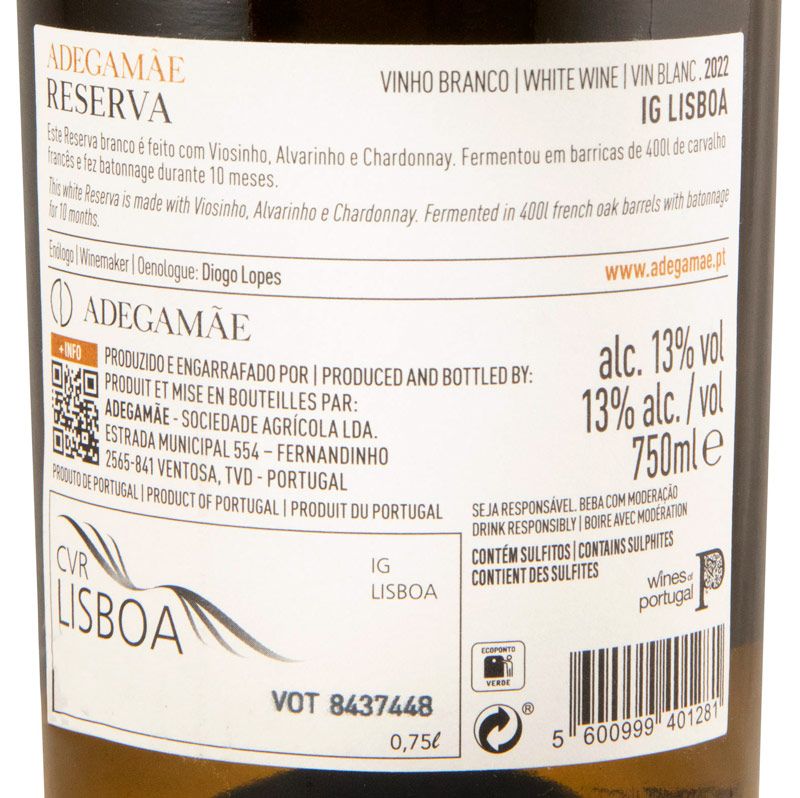 2022 AdegaMãe Reserva branco