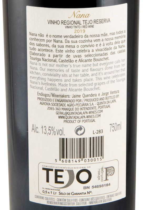 2019 Quinta da Lapa Nana Reserva red