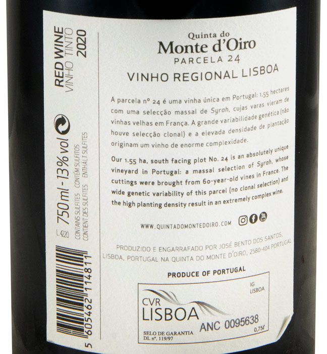 2020 Quinta do Monte d'Oiro Parcela 24 red