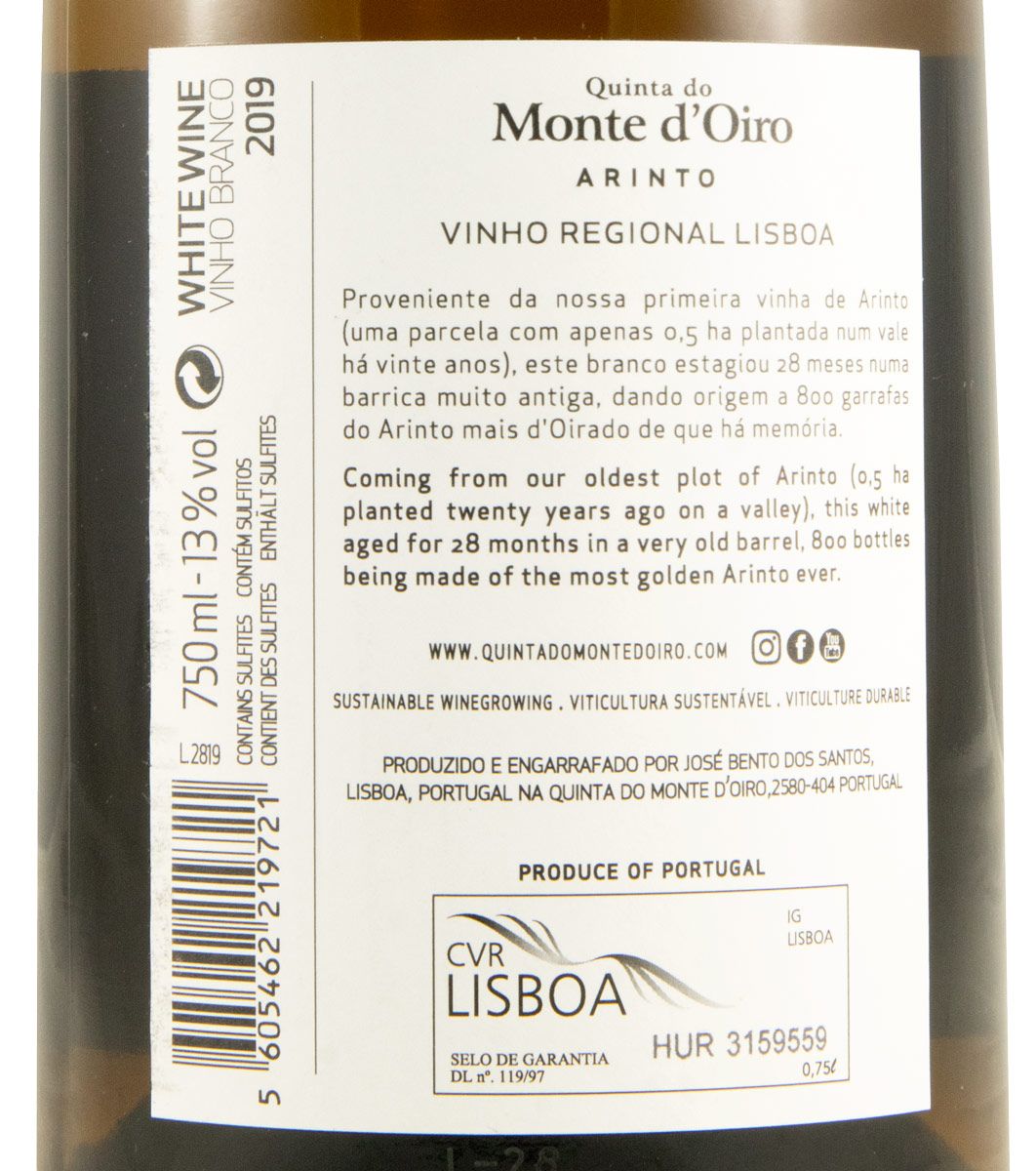 2019 Quinta do Monte d'Oiro Arinto white
