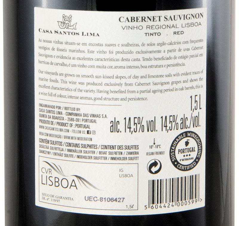 2023 Casa Santos Lima Cabernet Sauvignon tinto 1,5L