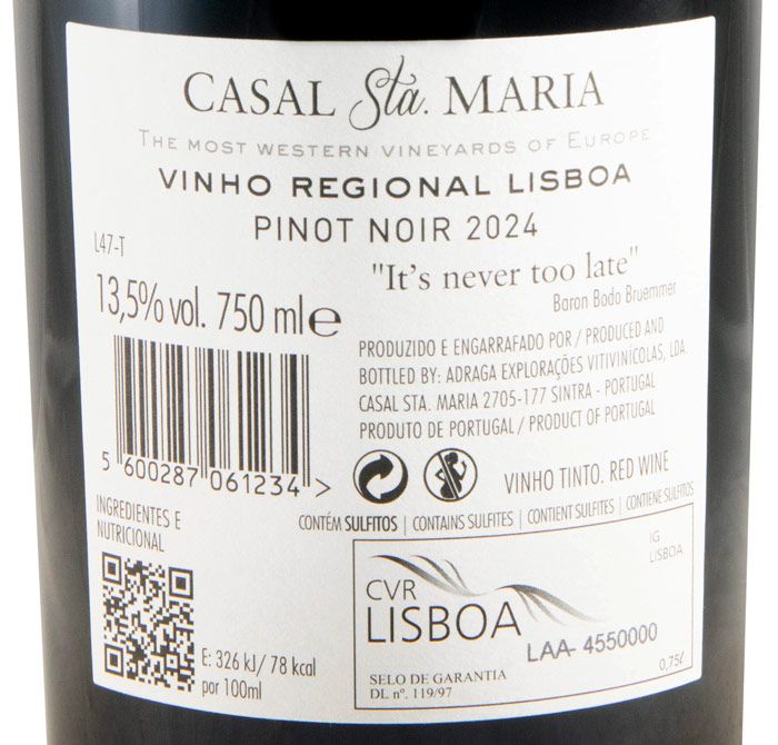 2024 Casal Sta. Maria Pinot Noir tinto