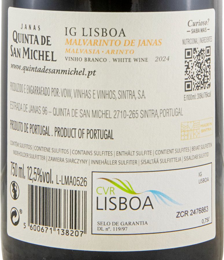2024 Quinta de San Michel Malvarinto de Janas branco