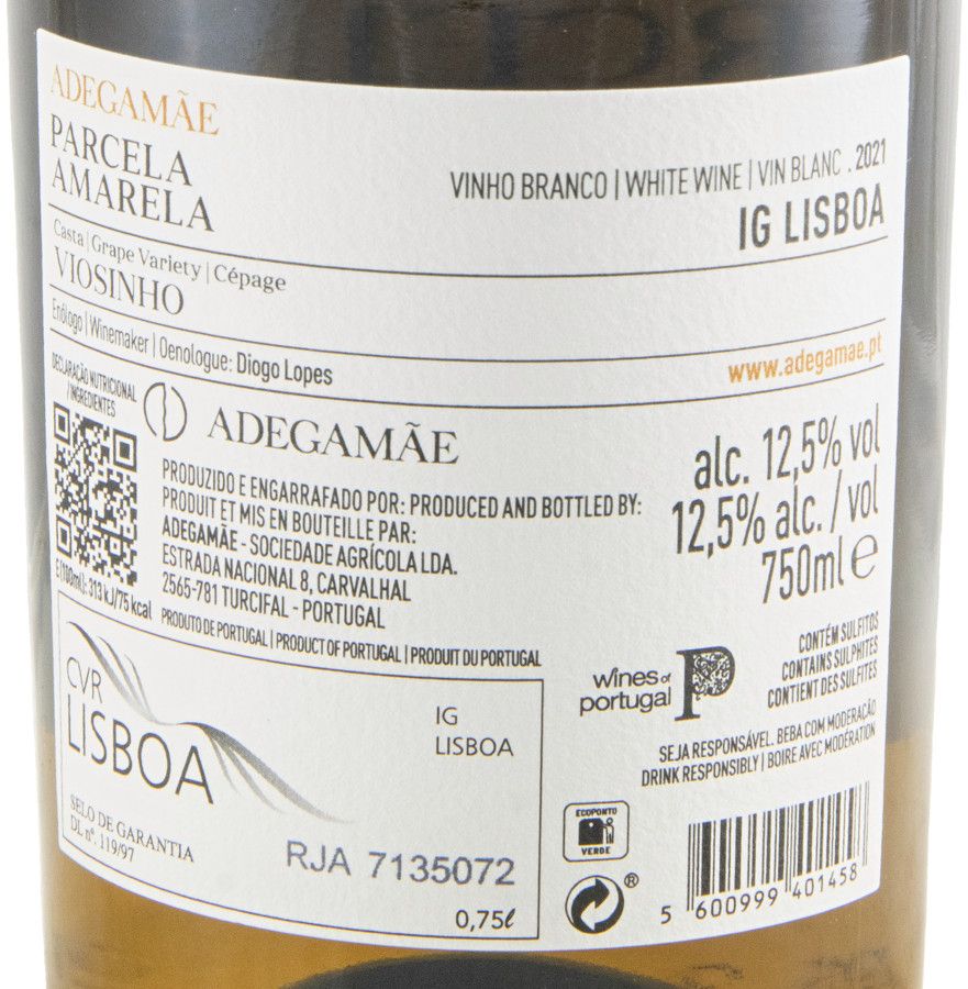 2021 AdegaMãe Parcela Amarela Viosinho white
