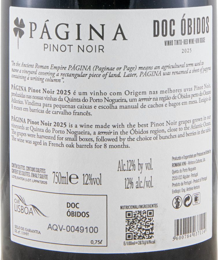 2025 Página Pinot Noir tinto