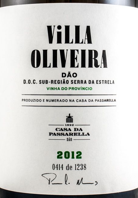 2012 Casa da Passarella Villa Oliveira Vinha Provincio branco