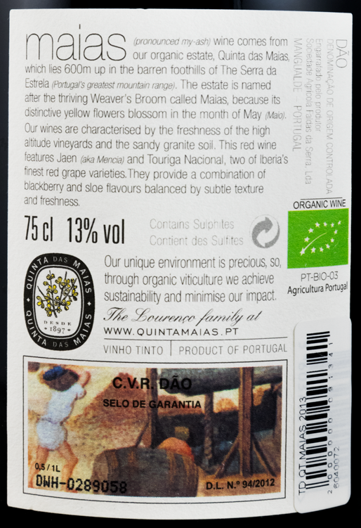 2013 Quinta das Maias organic red