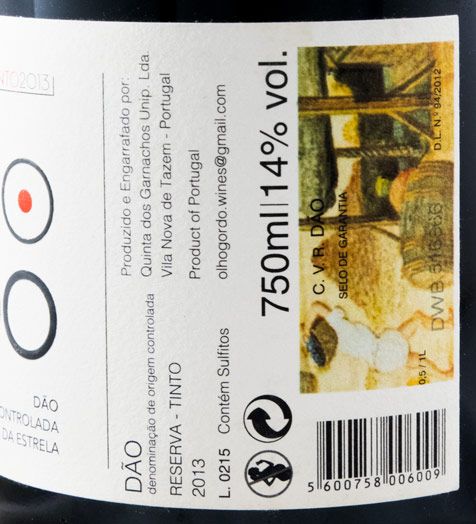 2013 Olho Gordo Reserva red