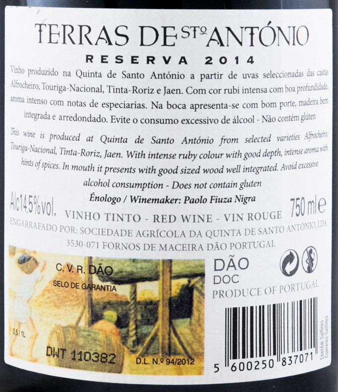 2014 Terras de Santo António Reserva red