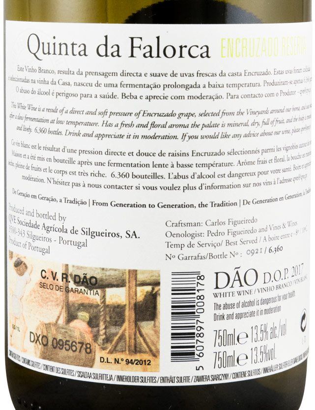 2017 Quinta da Falorca Reserva Encruzado branco