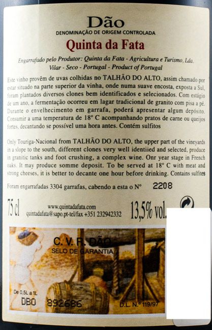 2010 Quinta da Fata Touriga Nacional tinto