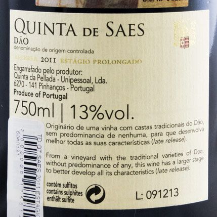 2011 Quinta de Saes Estágio Prolongado Reserva tinto