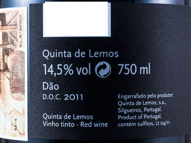 2011 Quinta de Lemos Tinta Roriz red