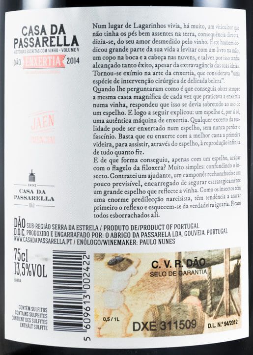 2014 Casa da Passarella Enxertia Jaen tinto