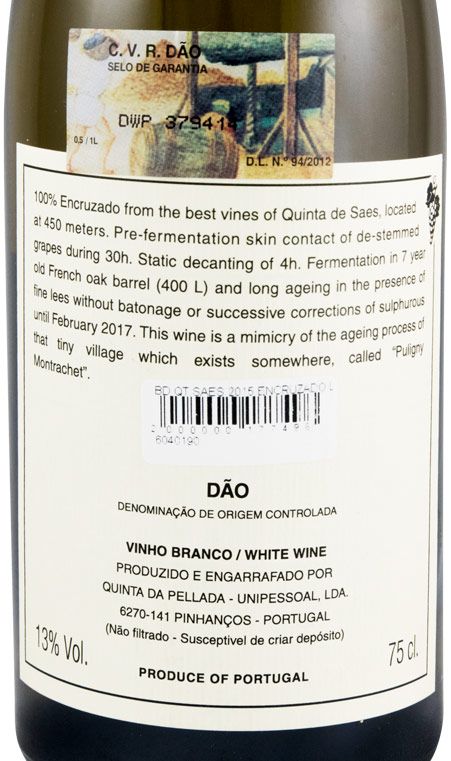 2015 Quinta de Saes Encruzado Late Release branco