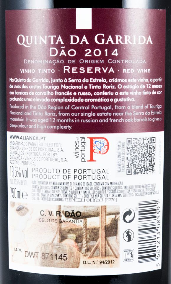 2014 Quinta da Garrida Reserva red