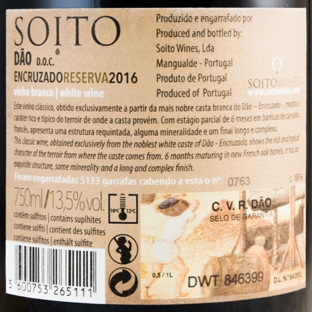 2016 Soito Encruzado Reserva white