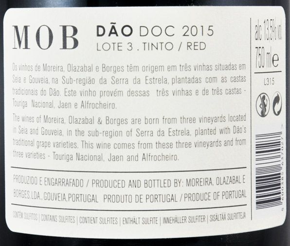 2015 Moreira, Olazabal & Borges MOB Lote 3 tinto