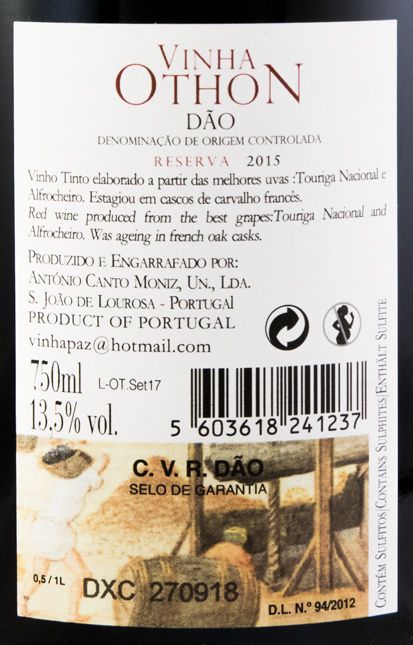 2015 Vinha Paz Vinha Othon red