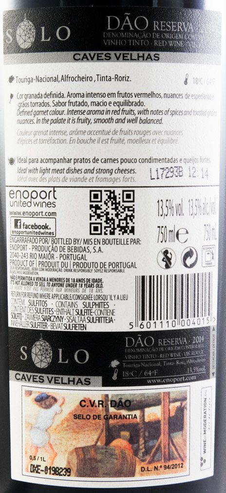 2014 Solo Reserva Touriga Nacional red