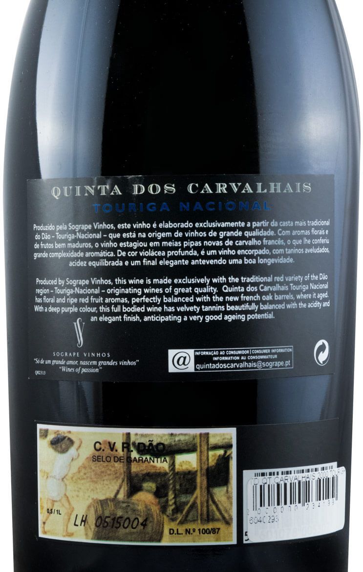 2000 Quinta dos Carvalhais Touriga Nacional tinto