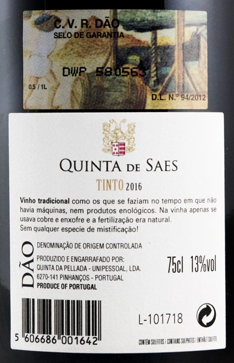 2016 Quinta de Saes Tobias red