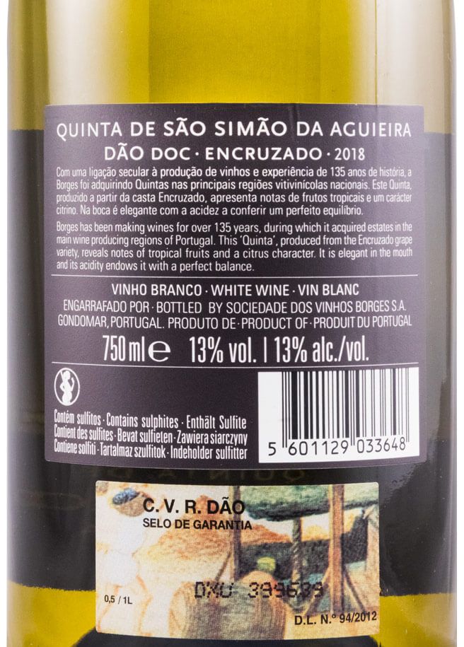 2018 Borges Quinta de São Simão da Aguieira Encruzado branco