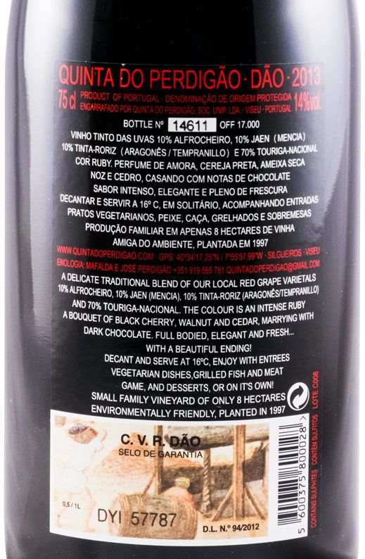 2013 Quinta do Perdigão red