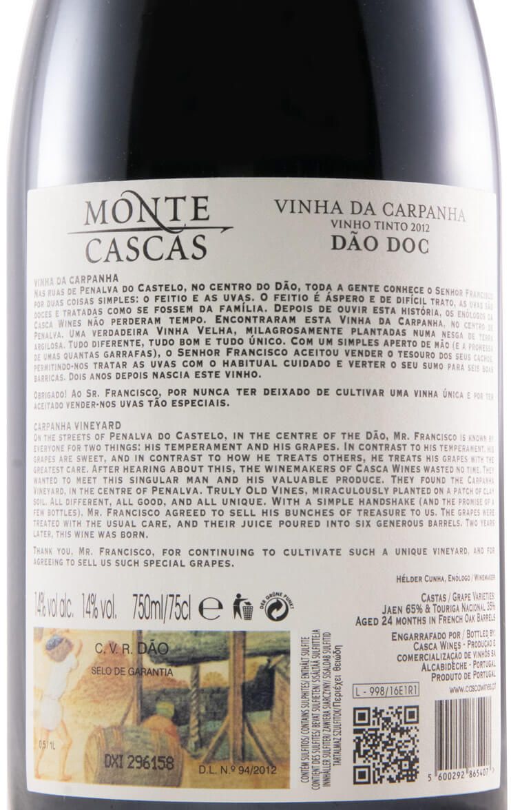 2012 Monte Cascas Vinha da Carpanha tinto