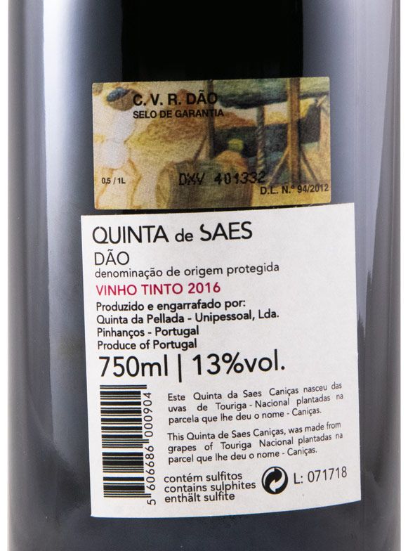 2016 Quinta de Saes Caniças Touriga Nacional red