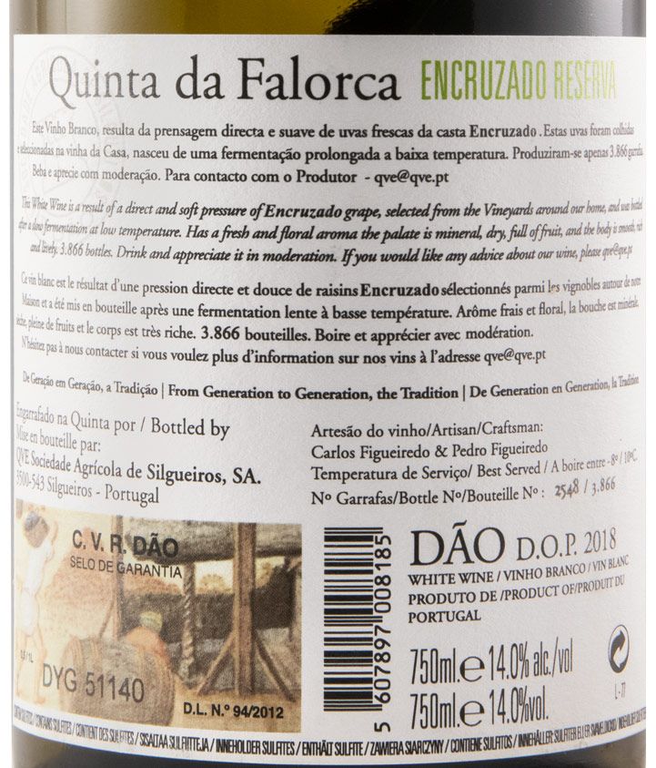 2018 Quinta da Falorca Reserva Encruzado white