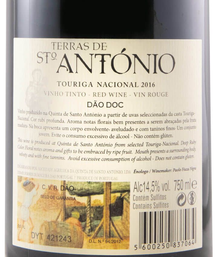 2016 Terras de Santo António Touriga Nacional red