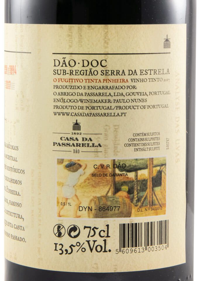 2017 Casa da Passarella O Fugitivo Tinta Pinheira tinto