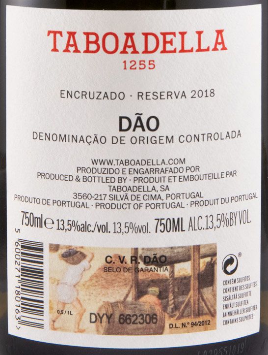 2018 Taboadella Encruzado Reserva branco