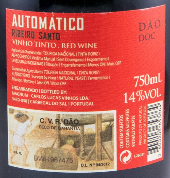 2016 Ribeiro Santo Automático red