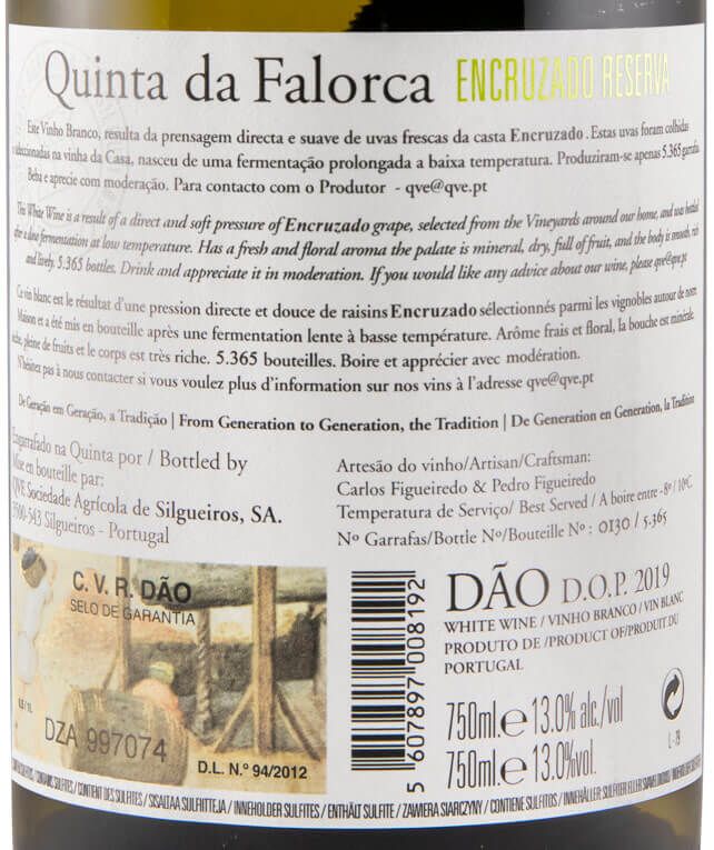 2019 Quinta da Falorca Reserva Encruzado branco