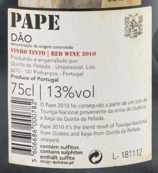 2010 Quinta da Pellada Pape tinto