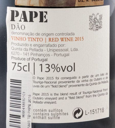 2015 Quinta da Pellada Pape red