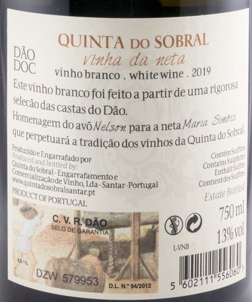 2019 Quinta do Sobral Vinha da Neta branco