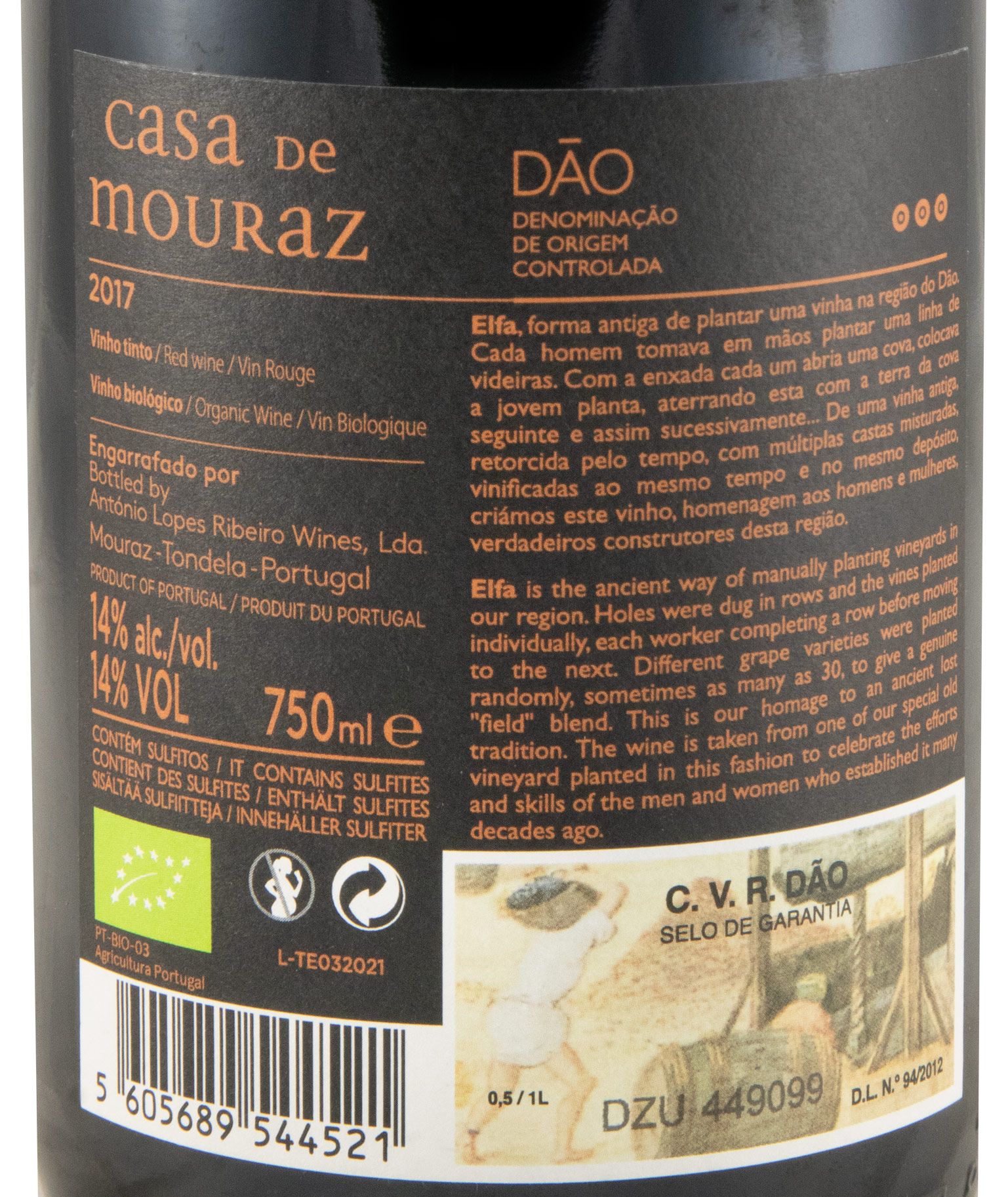 2017 Casa de Mouraz Elfa organic red